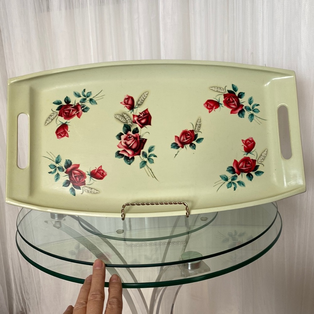 Vintage Rectangular Melamine Japanese tray